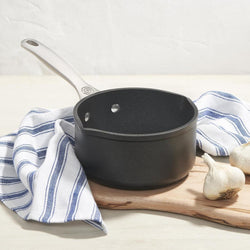 Le+Creuset+Toughened+Nonstick+PRO+Open+Saucepan+with+Double+Pour+Spouts%2C+1.7+qt.