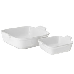 Le+Creuset+Stoneware+Heritage+Set+of+2+Square+Dishes+-+White+%7C+Discover+Gourmet