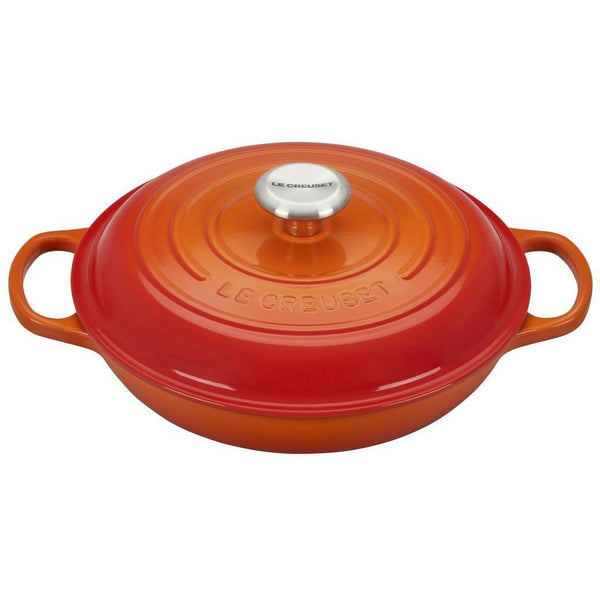 Cook's Essentials Cast Iron Elite 4-qt Brasier with Glass Lid 