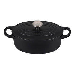 Le+Creuset+1+qt+Enameled+Cast+Iron+Signature+Oval+Dutch+Oven%2C+Sand+Interior+-+Discover+Gourmet