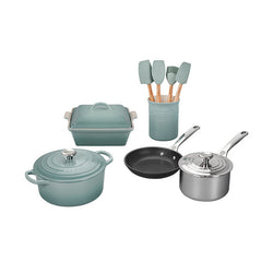 Le+Creuset+12+Piece+Mixed+Material+Set%2C+Sea+Salt