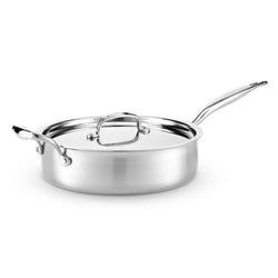 Heritage+Steel+5-ply+Stainless+Saut%C3%A9+Pan+with+Lid+-+Discover+Gourmet