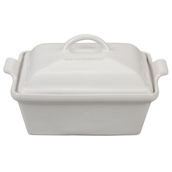 Le Creuset Heritage 2.5-Quart Stoneware Covered Square Casserole - Meringue