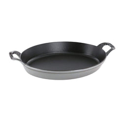 Staub+Cast+Iron+14.5%E2%80%B3+X+11.2%E2%80%B3+Oval+Baking+Dish+-+Discover+Gourmet