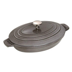 Staub+Cast+Iron+9%E2%80%B3+x+6.6%E2%80%B3+Oval+Covered+Baking+Dish+-+Discover+Gourmet