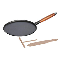 Staub+Cast+Iron+11%E2%80%B3+Crepe+Pan+with+Spreader+%26+Spatula+-+Matte+Black+-+Discover+Gourmet