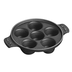Staub+Cast+Iron+5.75%E2%80%B3+Escargot+Dish+with+6+holes+-+Matte+Black+-+Discover+Gourmet
