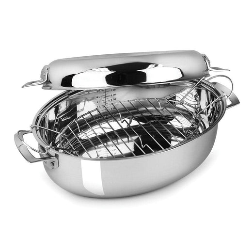 Viking Oval Roaster with Induction Lid & Rack, 9 Qt - Discover Gourmet