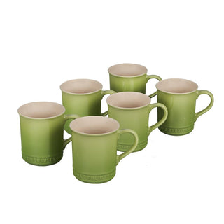 Le Creuset Stoneware Mugs 14 oz Set of 2, 4, 6 or 8, Palm - Discover Gourmet