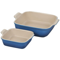 Le Creuset Stoneware Heritage Set of 2 Square Dishes - Marseille | Discover Gourmet
