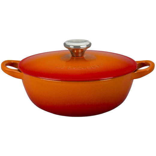 Enameled Cast Iron Covered Stock Pot with Dual Handle 3.5 QT