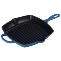 Le Creuset Enameled Cast Iron Signature 10.25'' Square Skillet Grill with Handle - Discover Gourmet