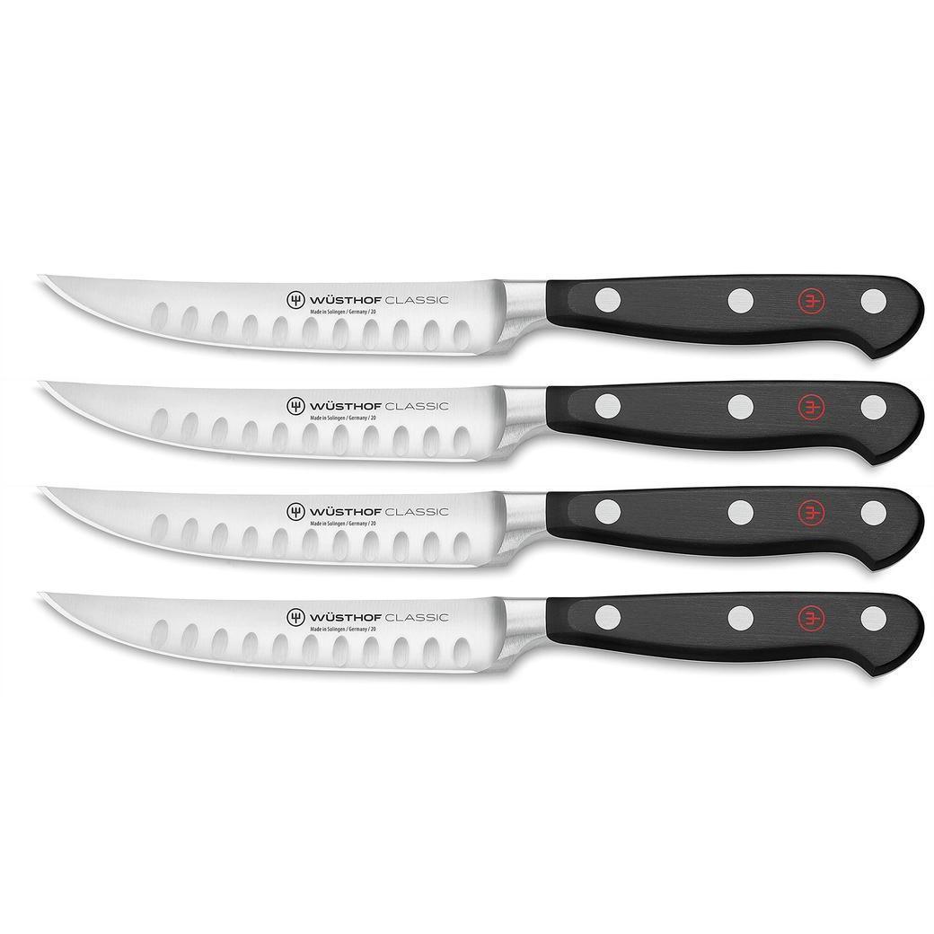 Wusthof Classic Four Piece Steak Set, 4, Black, Stainless Steel 9731