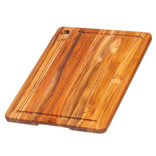 Teakhaus 514 Rectangle Edge Grain Cutting Board With Corner Hole And Juice Canal - Discover Gourmet