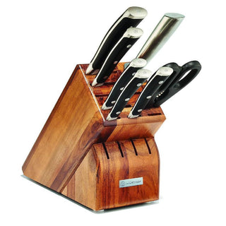 Wusthof Classic Ikon 8-piece Knife Block Set - Acacia - Discover Gourmet