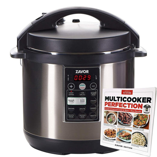 Zavor LUX Quart Multi-cooker with America's Test Kitchen Multicooker Perfection Cookbook, Stainless Steel