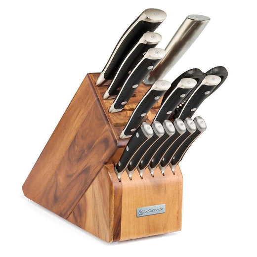 Wusthof Classic Ikon 15-piece Knife Block Set - Acacia - Discover Gourmet