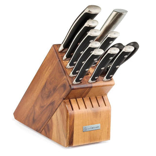 Wusthof Classic Ikon 11-piece Knife Block Set - Acacia - Discover Gourmet