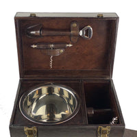Ricci Argentieri Leather Bar Box with Tools