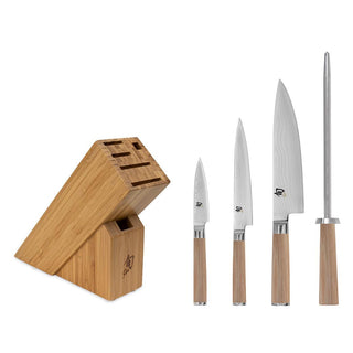 Shun Classic Blonde 5 Piece Starter Knife Block Set - Discover Gourmet