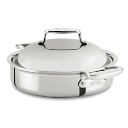 All-Clad+d7+Stainless+4+Qt.+Braiser+Pan+with+Domed+Lid+-+Discover+Gourmet
