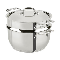 All-Clad+Stainless+Steel+5+Qt+Steamer+Pot+with+Insert+-+Discover+Gourmet