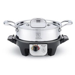 Heritage+Steel+5-ply+Stainless+Utility+Pan+w%2FLid+%26+Slow+Cooker+Base+-+Discover+Gourmet