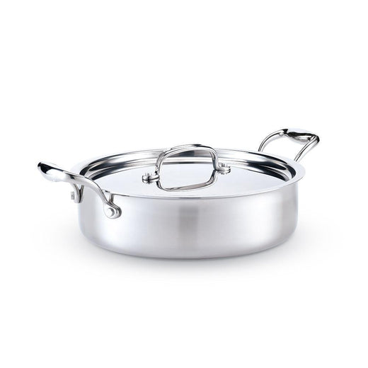 Heritage Steel 5-ply Stainless Sauteuse with Lid - Discover Gourmet
