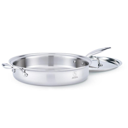 Heritage Steel 5-ply Stainless Sauté Pan with Lid - Discover Gourmet