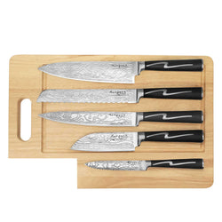 Ginsu+Forged+Marquee+5+Piece+Prep+Set+with+Cutting+Board+-+Discover+Gourmet