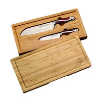 Hammer Stahl 2-Piece Santoku Set with Bamboo Case - Discover Gourmet