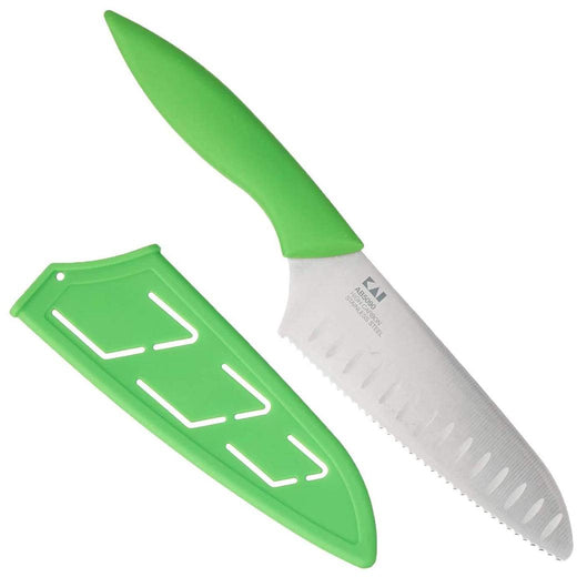 Kai My First Knife 5.25″ w/ Sheath (Green) - Discover Gourmet