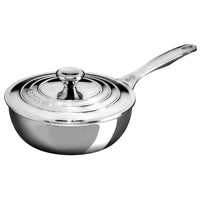 Le Creuset 2 qt. Stainless Steel Saucier Pan with Lid - Discover Gourmet