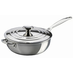 Le+Creuset+3.5+qt.+Stainless+Steel+Saucier+Pan+with+Lid+-+Discover+Gourmet