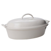 Le Creuset 4 qt. Heritage Stoneware Covered Oval Casserole - Discover Gourmet