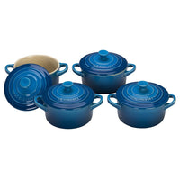 Le Creuset Set of 4 Cocottes w/ Mini-Cocotte Cookbook - Discover Gourmet