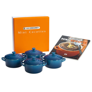 Le Creuset Set of 4 Cocottes w/ Mini-Cocotte Cookbook - Discover Gourmet