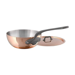 Mauviel+M%27150c+Copper+Curved+Splayed+Saut%C3%A9+Pan+with+lid+-+Discover+Gourmet