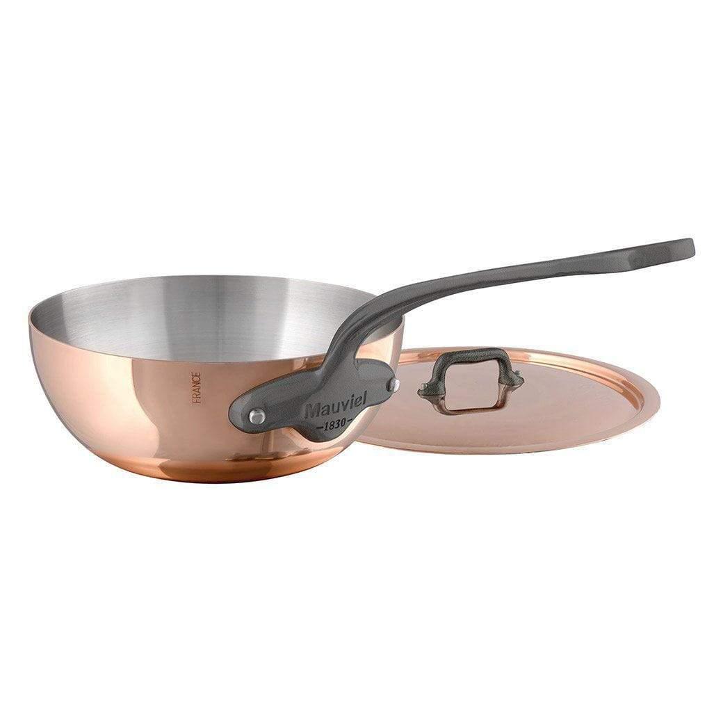 Mauviel M'150c Copper Curved Splayed Sauté Pan with lid Discover Gourmet