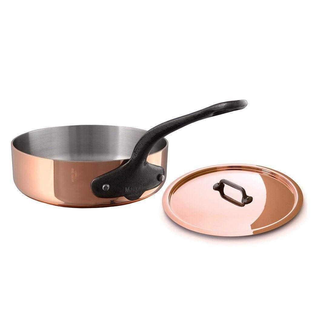 Mauviel M'heritage 3.2 qt Copper & Stainless Steel Saute Pan with Lid