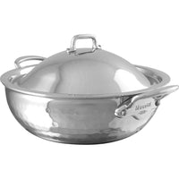 Mauviel M'Elite Curved Splayed Sauté Pan with Lid - Discover Gourmet