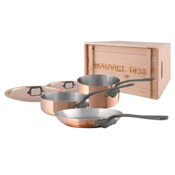 Mauviel+M%27150c+5+Piece+Copper+Cookware+Set+with+Crate+-+Discover+Gourmet