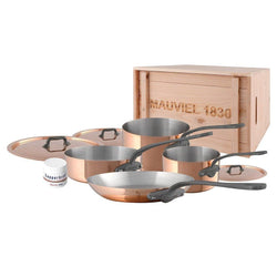 Mauviel+M%27150c+7-Piece+Copper+Cookware+Set+with+Crate+-+Discover+Gourmet