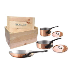 Mauviel+M%27250c+5-Piece+Copper+Cookware+Set+with+Crate+-+Discover+Gourmet