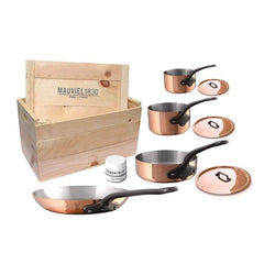 Mauviel+M%27250c+7-Piece+Copper+Cookware+Set+with+Crate+-+Discover+Gourmet
