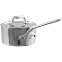 Mauviel M'Cook Mini Stainless Steel Saucepan with Lid - 0.4qt - Discover Gourmet
