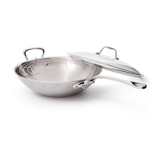 Mauviel M'Cook Wok with Glass Lid and Long Handle - 5qt - Discover Gourmet
