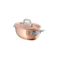 Mauviel M'Heritage Mini Copper Oval Stewpan with Lid - 4.8″ - Discover Gourmet