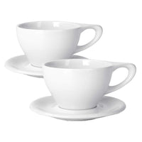 notNeutral 12oz Porcelain Latte Cups with Saucers - Discover Gourmet