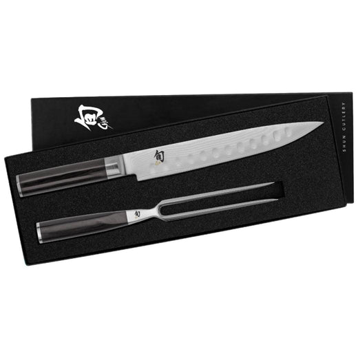 Shun Classic 2 Pc Carving Set: H.G. Slicing Knife 9″ and Carving Fork in a boxed set - Discover Gourmet